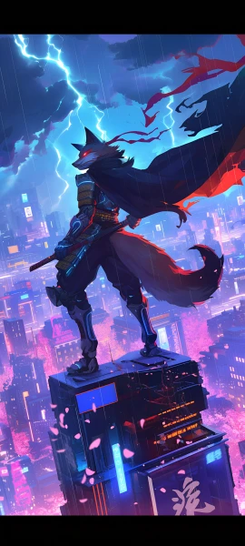 epic anime boy wallpaper — furry, furry male, rain (free 4K phone download)