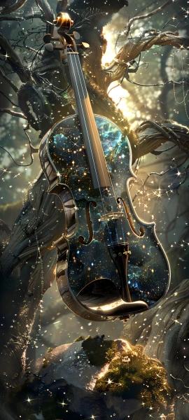 epic anime girl wallpaper — tree, light particles, scenery, sparkle (free 4K phone download)