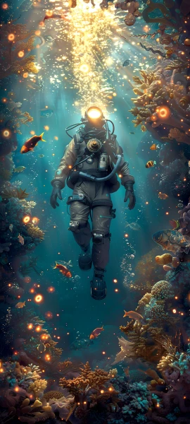 cool fusion wallpaper — underwater, 1other, fish, ambiguous gender (free 4K phone download)