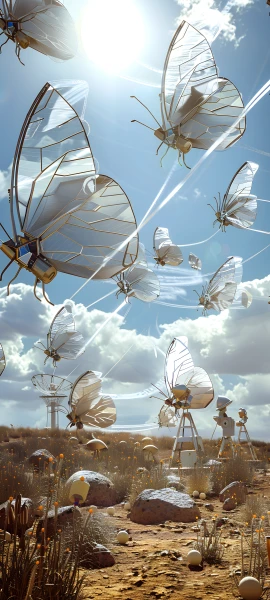 futuristic fusion wallpaper — sky, cloud, bug, scenery (free 4K phone download)