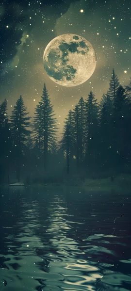 serene fusion wallpaper — scenery, moon, sky, star (sky) (free 4K phone download)
