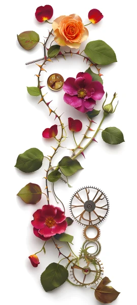 whimsical fusion wallpaper — flower, orange flower, still life, red flower (free 4K phone download)