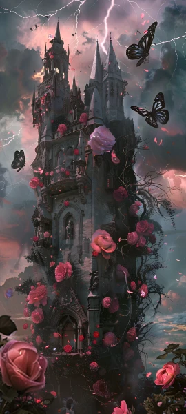 gothic fusion wallpaper — cloud, flower, cloudy sky, bug (free 4K phone download)