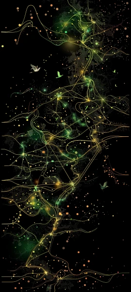 abstract fusion wallpaper — bug, butterfly, black background, scenery (free 4K phone download)