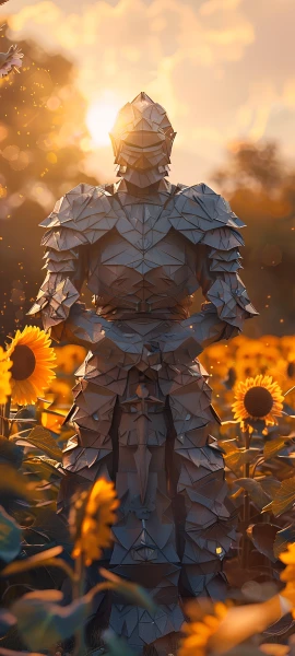 epic anime boy wallpaper — flower, armor, sunflower, full armor (free 4K phone download)