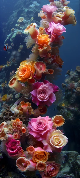 colorful fusion wallpaper — flower, rose, pink flower, orange flower (free 4K phone download)