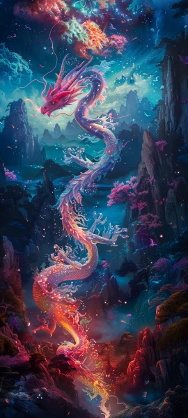 magical fusion wallpaper — eastern dragon, dragon, scenery, sky (free 4K phone download)