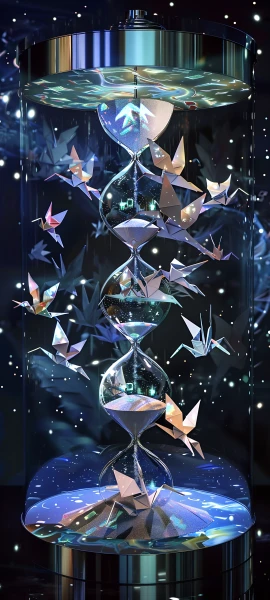 magical fusion wallpaper — origami, paper crane, cocktail glass, glass (free 4K phone download)