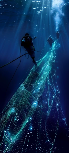 elegant fusion wallpaper — underwater, scenery, cable, ambiguous gender (free 4K phone download)