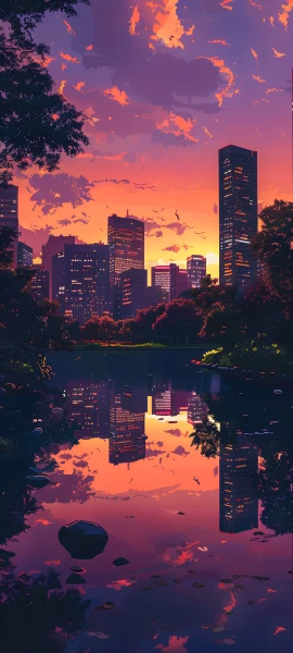 serene fusion wallpaper — scenery, cloud, sky, tree (free 4K phone download)