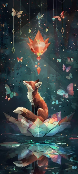 whimsical fusion wallpaper — bug, butterfly, reflection, animal focus (free 4K phone download)
