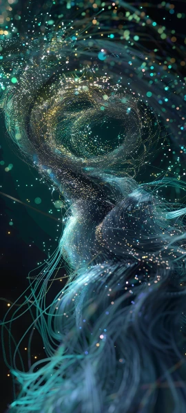 magical fusion wallpaper — light particles, from side (free 4K phone download)