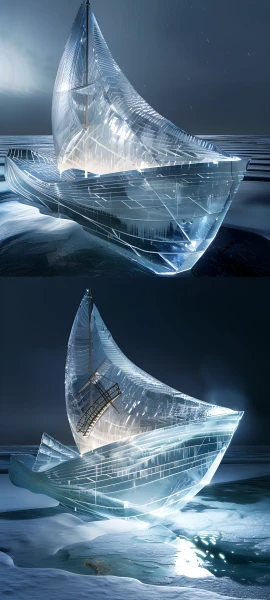 futuristic fusion wallpaper — watercraft, scenery, sky, water (free 4K phone download)