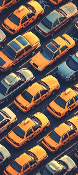futuristic fusion wallpaper — motor vehicle, car, bus, from above (free 4K phone download)