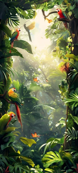serene fusion wallpaper — bird, leaf, nature, tree (free 4K phone download)