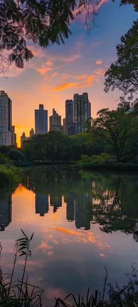 serene fusion wallpaper — scenery, sky, tree, reflection (free 4K phone download)