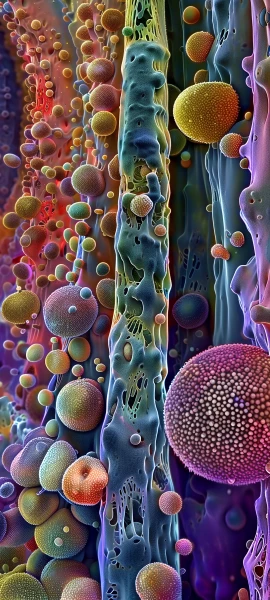colorful fusion wallpaper — water, waves, fruit (free 4K phone download)
