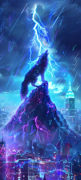 epic fusion wallpaper — rain, lightning, city, sky (free 4K phone download)