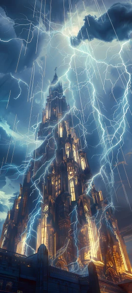 gothic fusion wallpaper — lightning, scenery, cloud, sky (free 4K phone download)