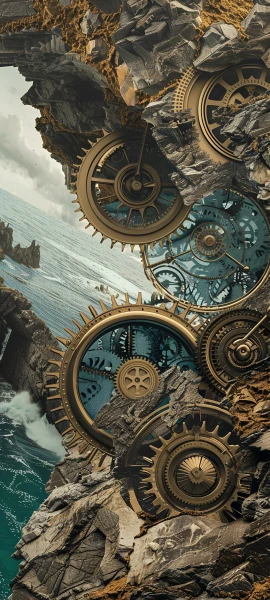 epic fusion wallpaper — gears, scenery, sky, cloud (free 4K phone download)