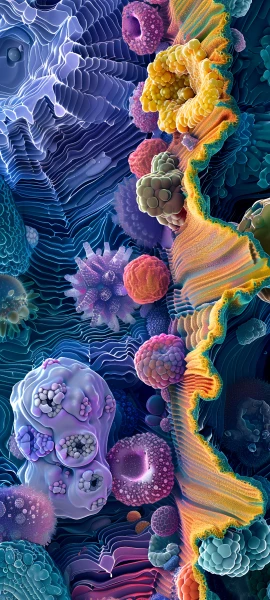 colorful fusion wallpaper — shell, flower, coral, water (free 4K phone download)
