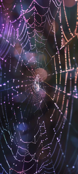 abstract anime girl wallpaper — spider web, silk, scenery (free 4K phone download)