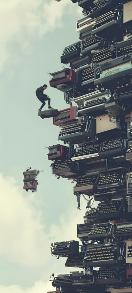 vintage fusion wallpaper — sky, cloud, scenery, building (free 4K phone download)