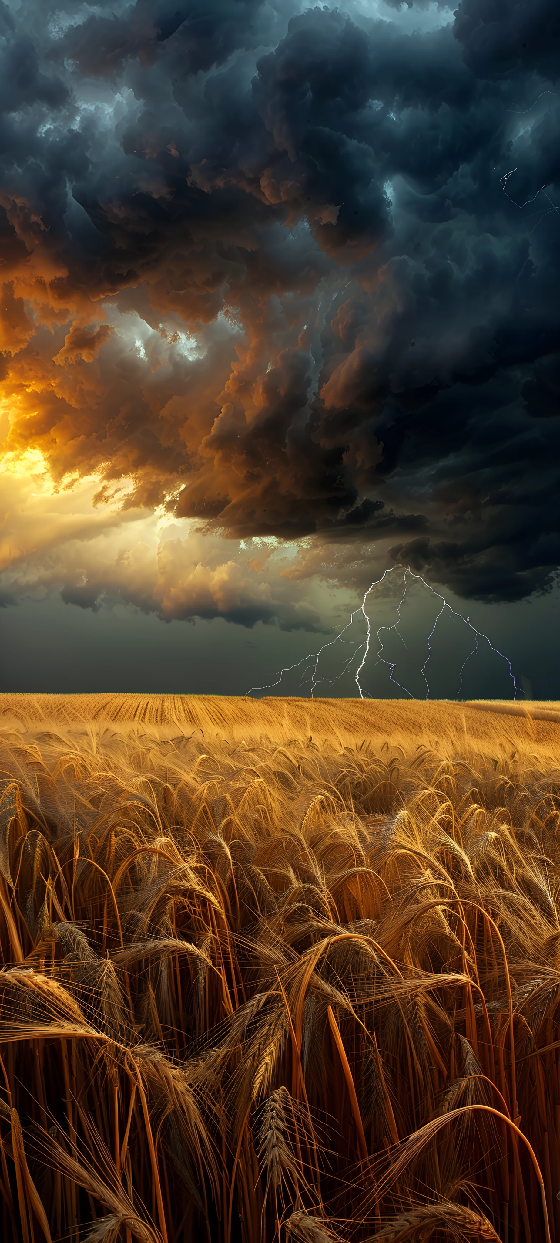 dramatic fusion wallpaper — lightning, scenery, cloud, sky (free 4K phone download)
