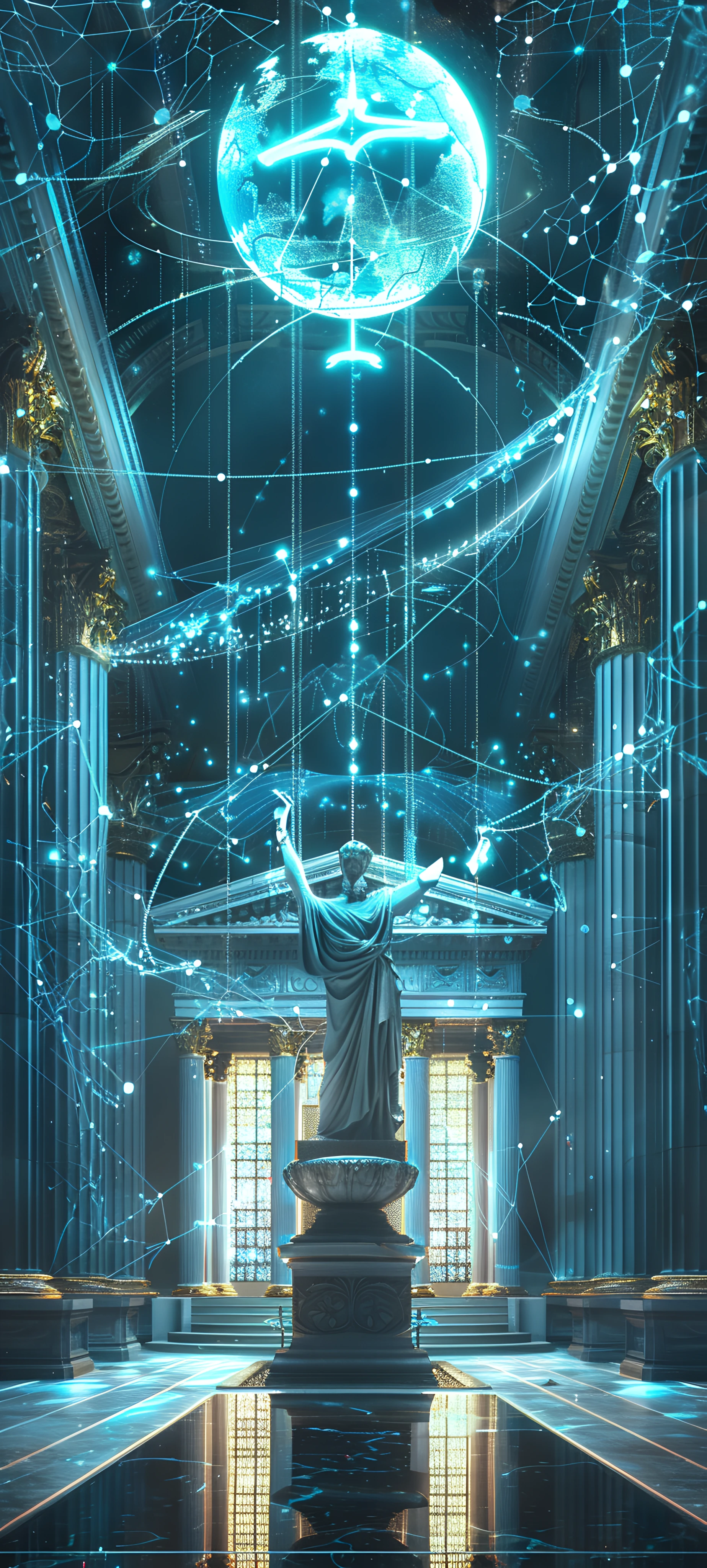 magical anime girl wallpaper — blue skin, colored skin, extra arms (free 4K phone download)