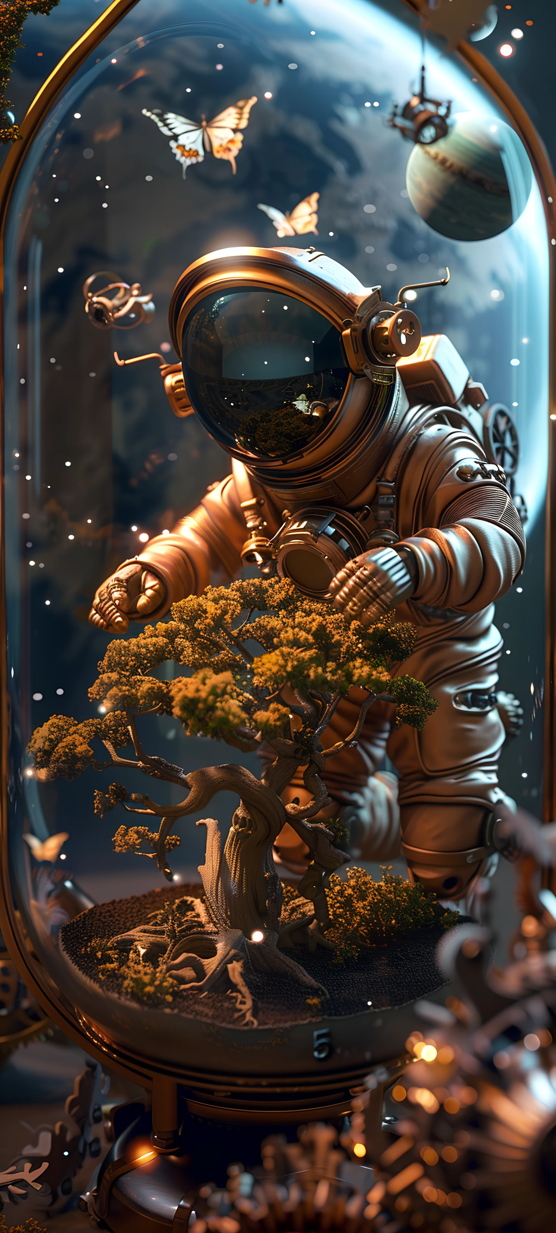 epic fusion wallpaper — spacesuit, helmet, bug, astronaut (free 4K phone download)