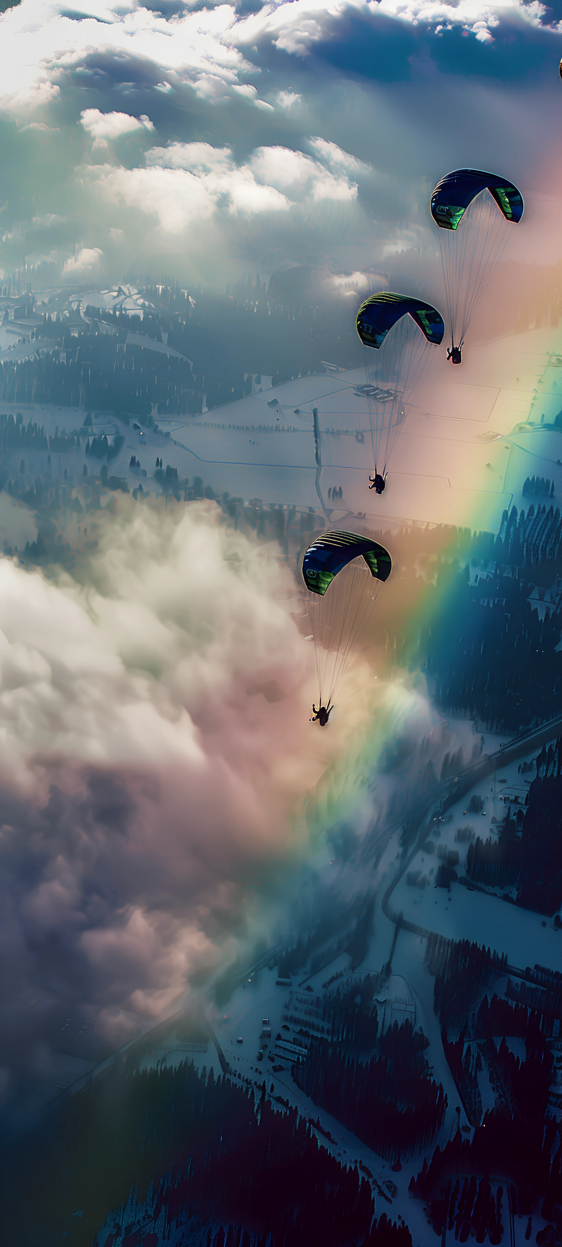 dreamy fusion wallpaper — cloud, scenery, sky, rainbow (free 4K phone download)
