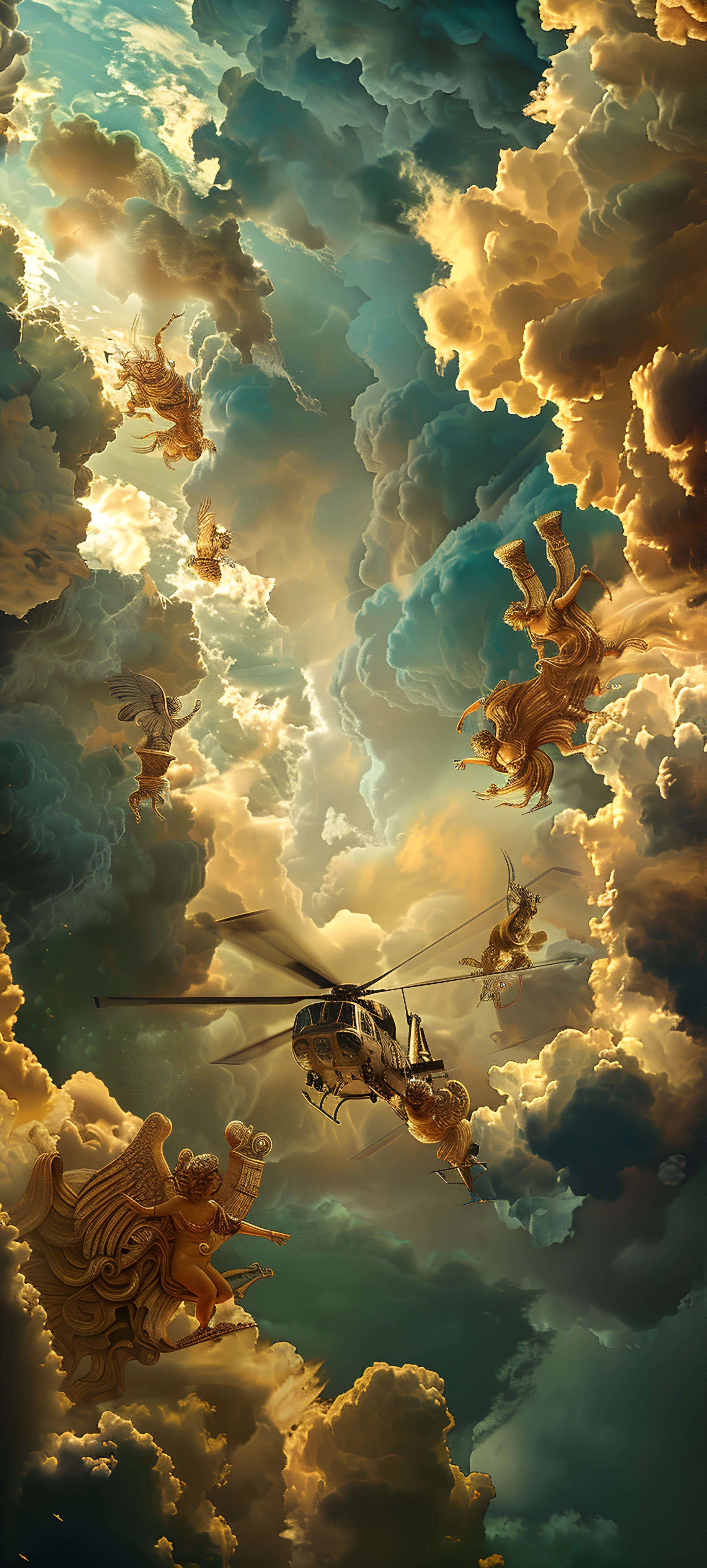 epic fusion wallpaper — cloud, sky, aircraft, multiple boys (free 4K phone download)