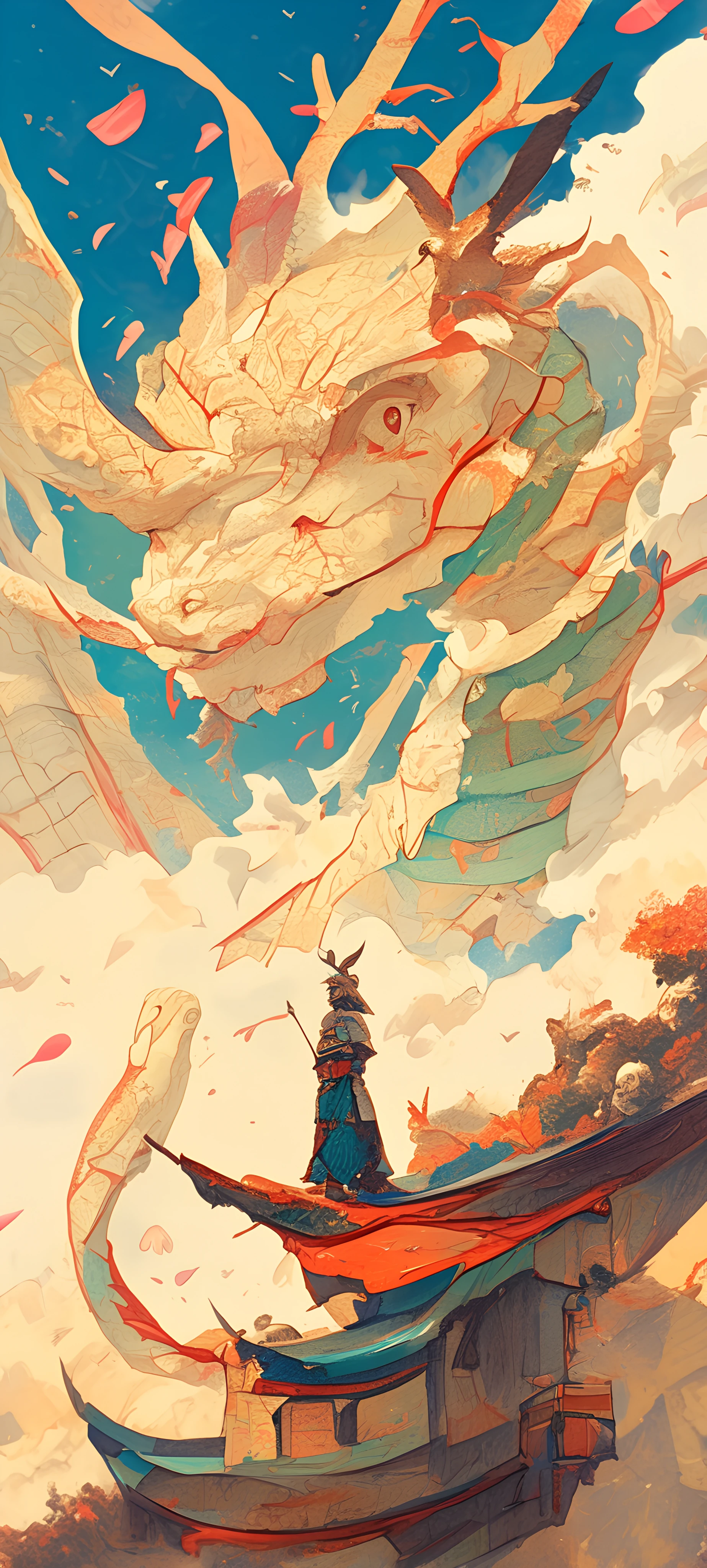 epic anime boy wallpaper — dragon, eastern dragon, sky, cloud (free 4K phone download)