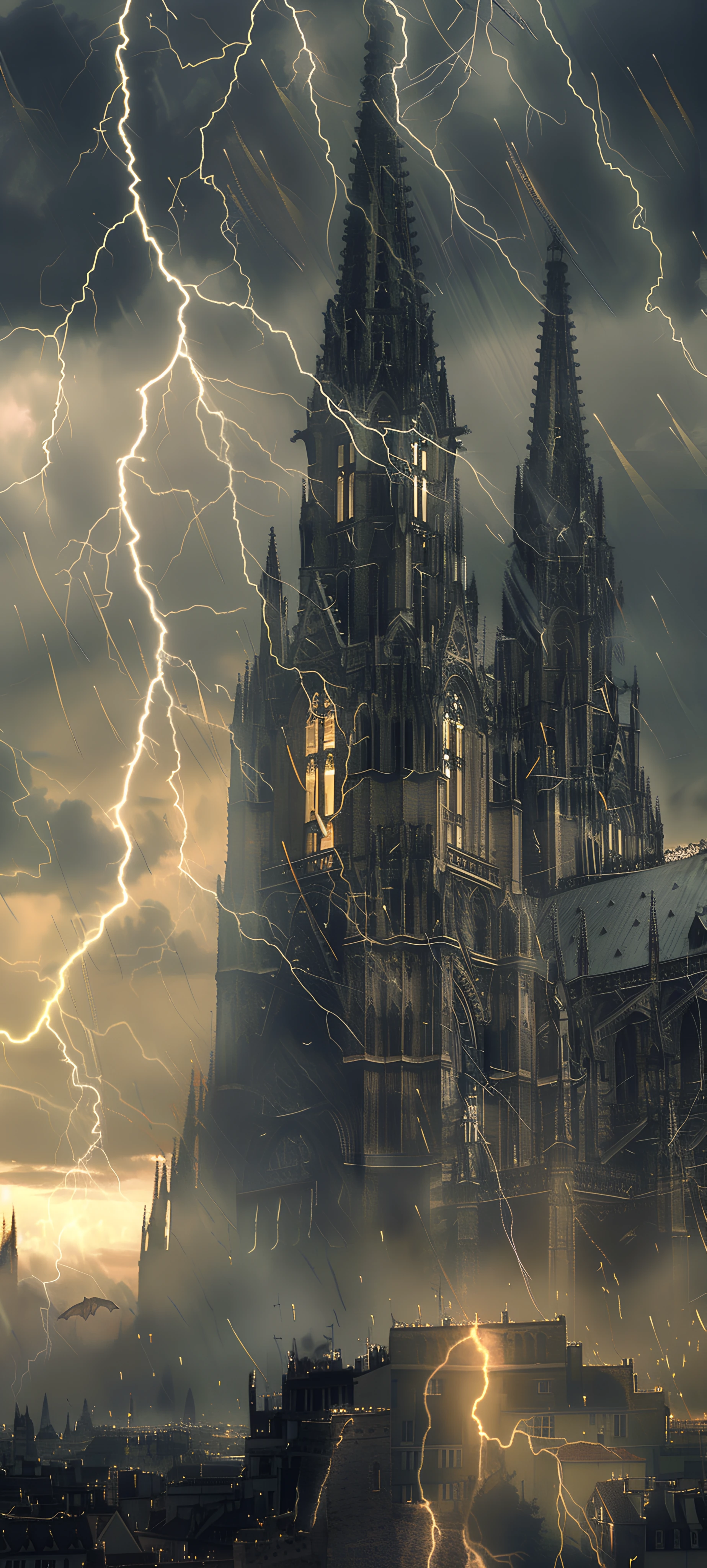 gothic fusion wallpaper — lightning, scenery, cloud, sky (free 4K phone download)