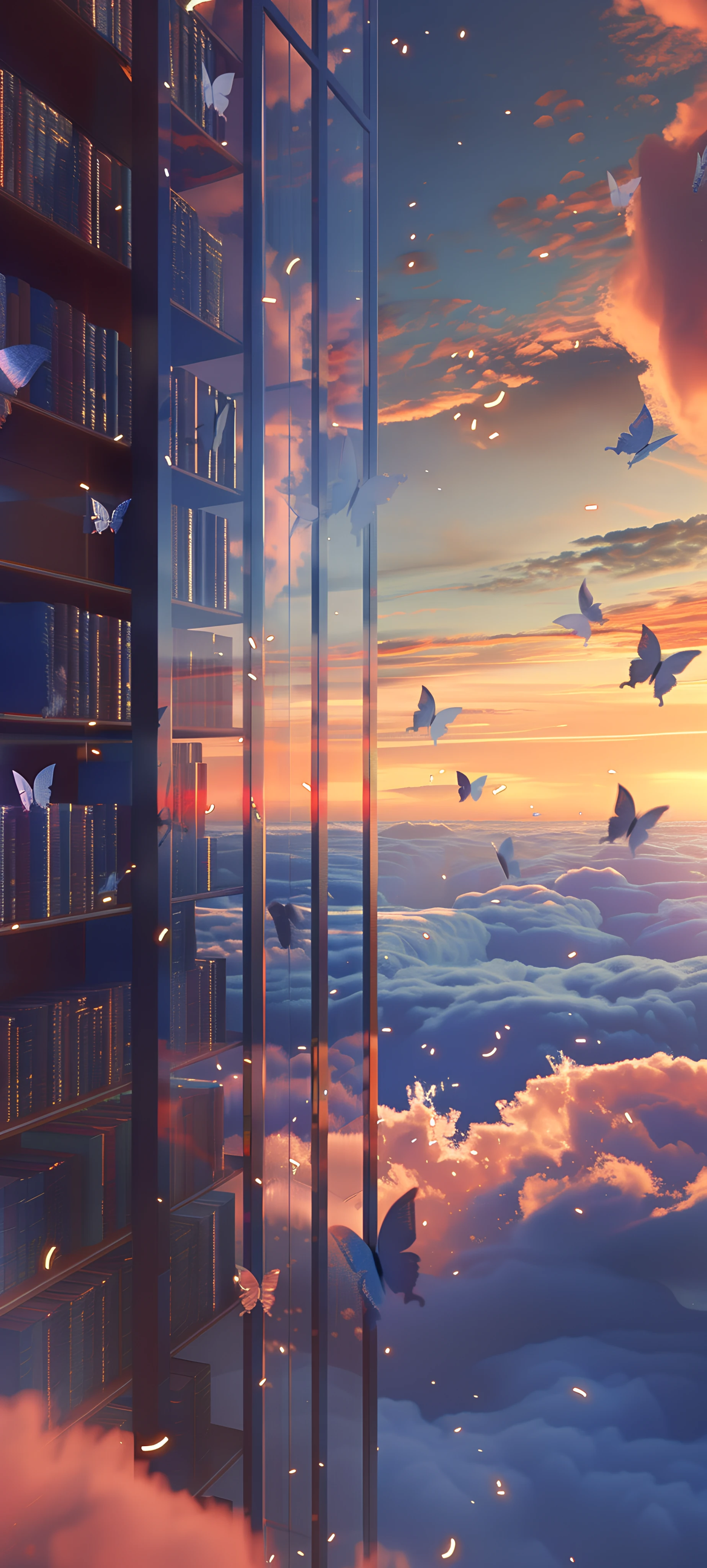 dreamy fusion wallpaper — cloud, scenery, butterfly, bug (free 4K phone download)
