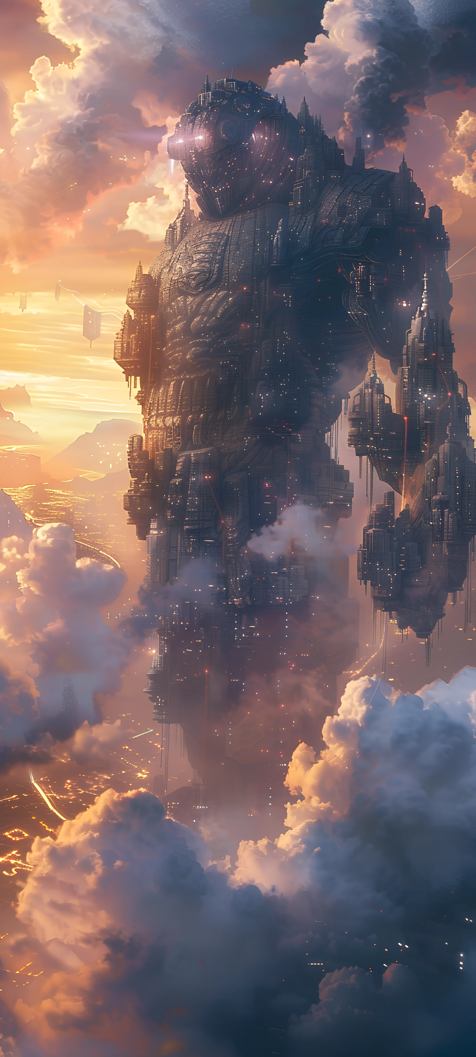 epic fusion wallpaper — cloud, sky, scenery, science fiction (free 4K phone download)