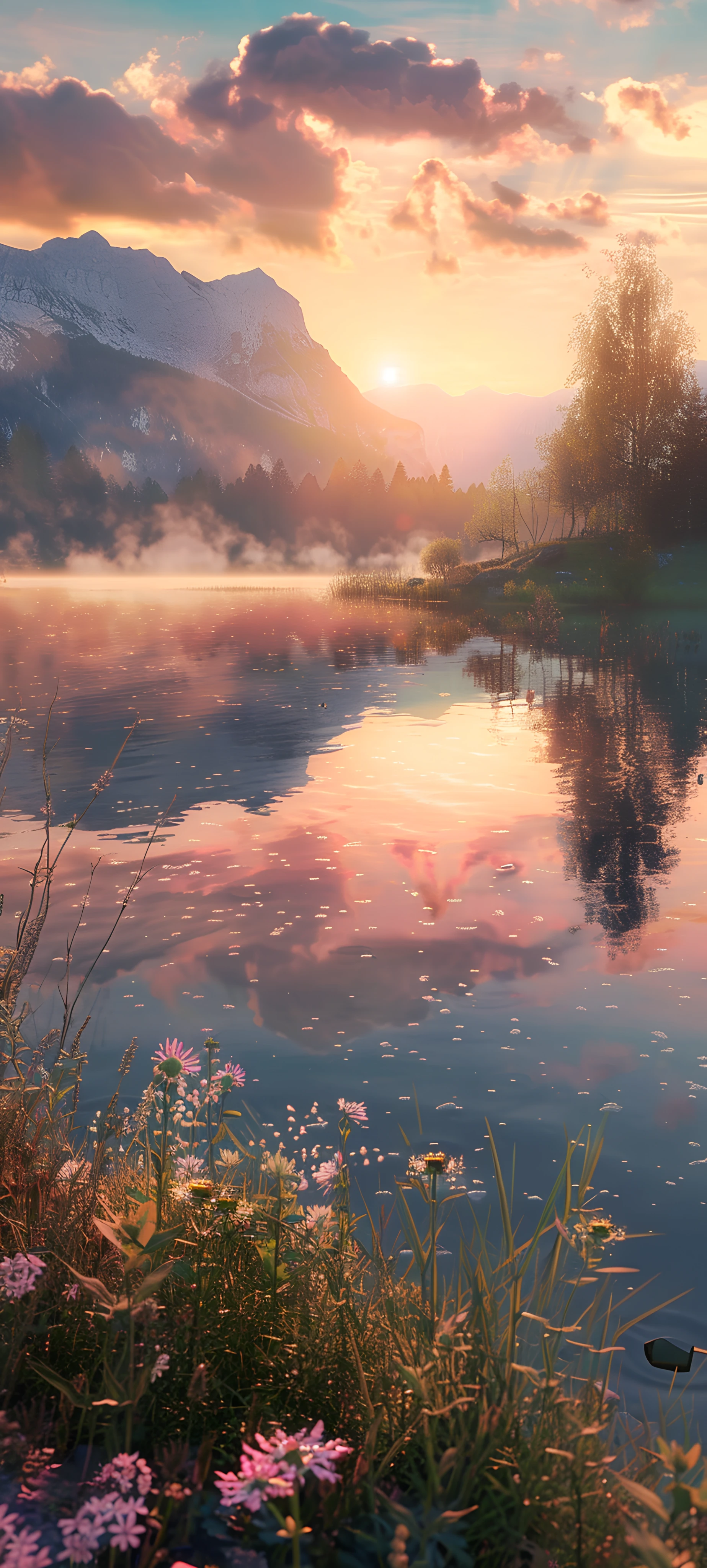 serene fusion wallpaper — scenery, cloud, reflection, sky (free 4K phone download)