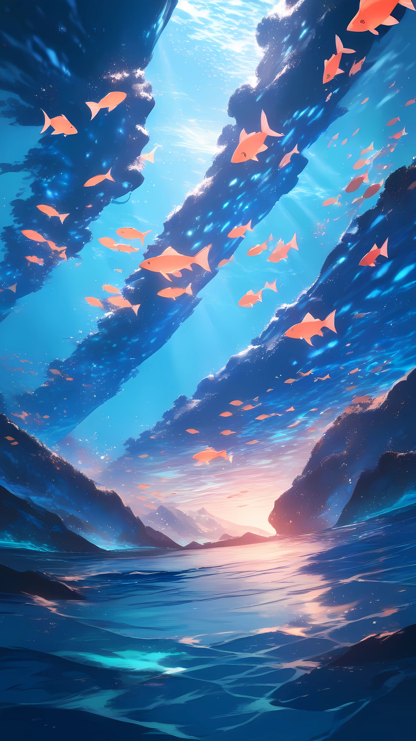 Anime Wallpaper Aquarium Tunnel 1440×2560 anime wallpaper