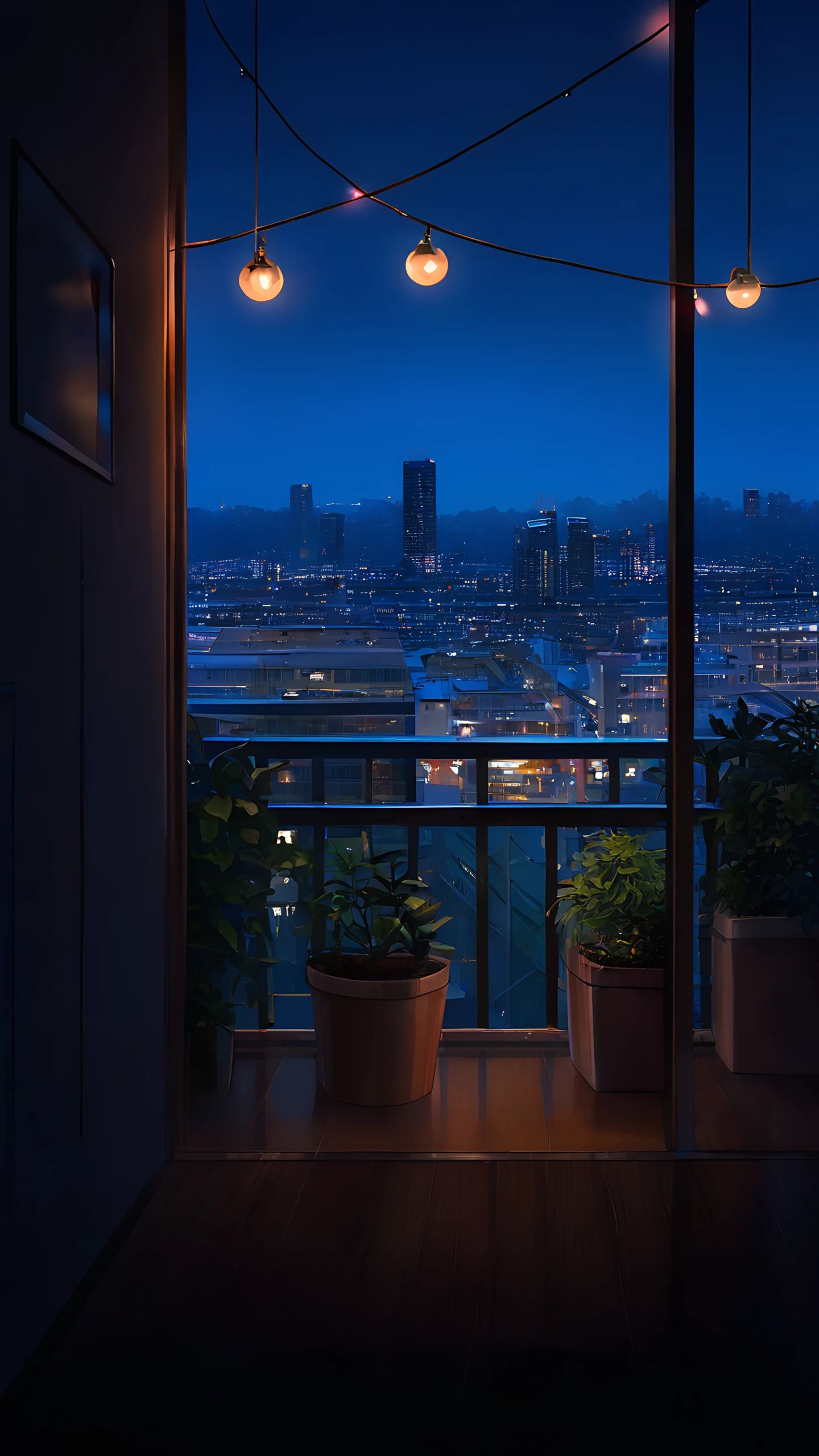 Anime Wallpaper Balcony Garden Dusk 1440×2560 anime wallpaper