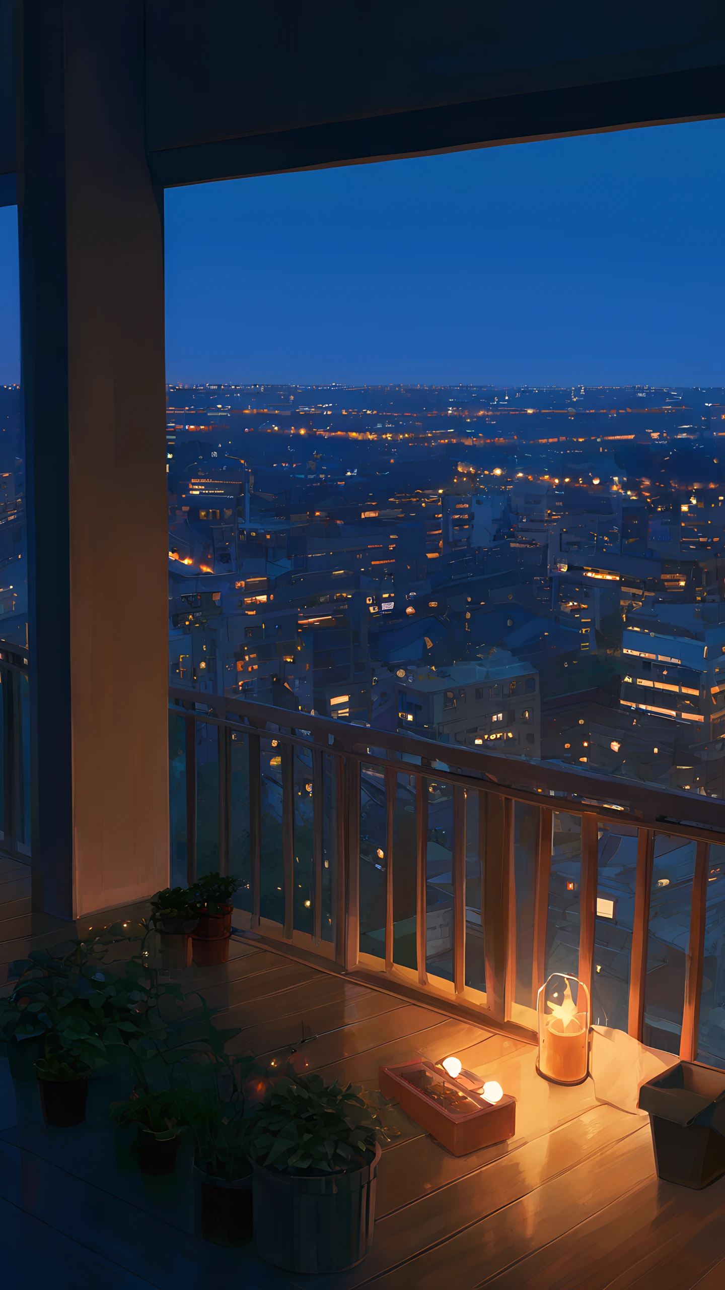 Anime Wallpaper Balcony Garden Dusk 1440×2560 anime wallpaper