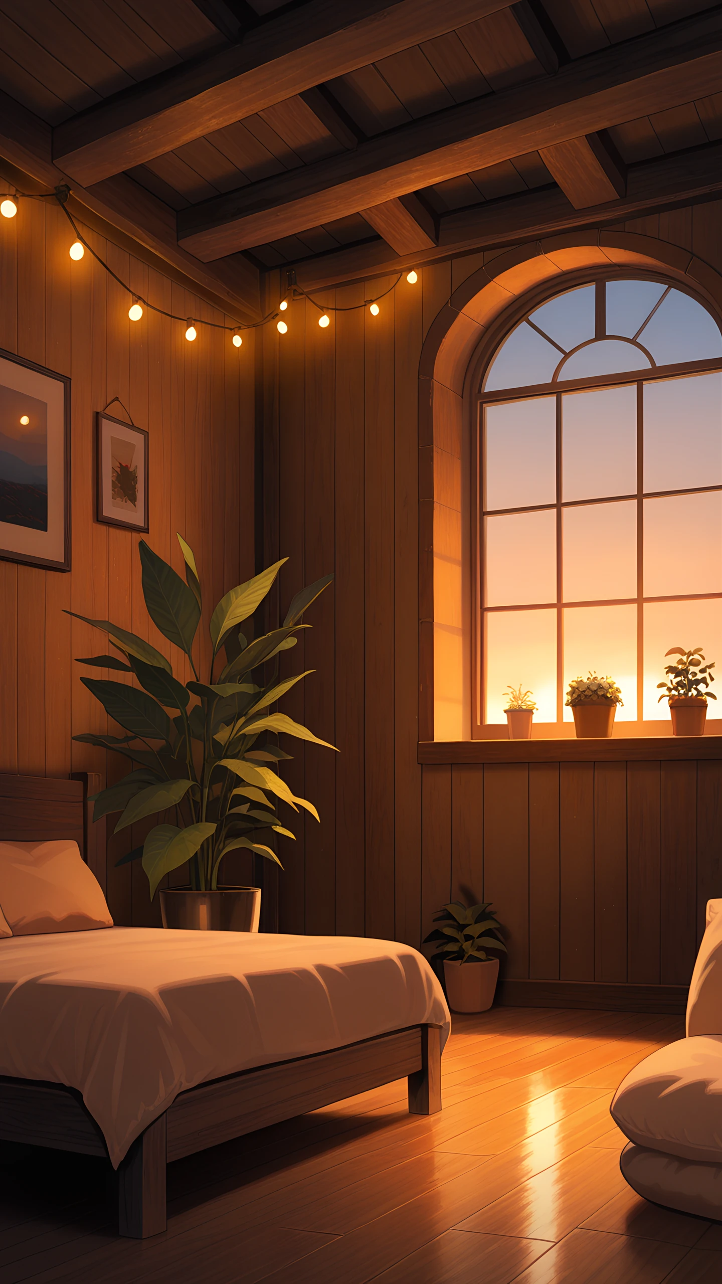 Anime Wallpaper Cozy Attic Room 1440×2560 anime wallpaper