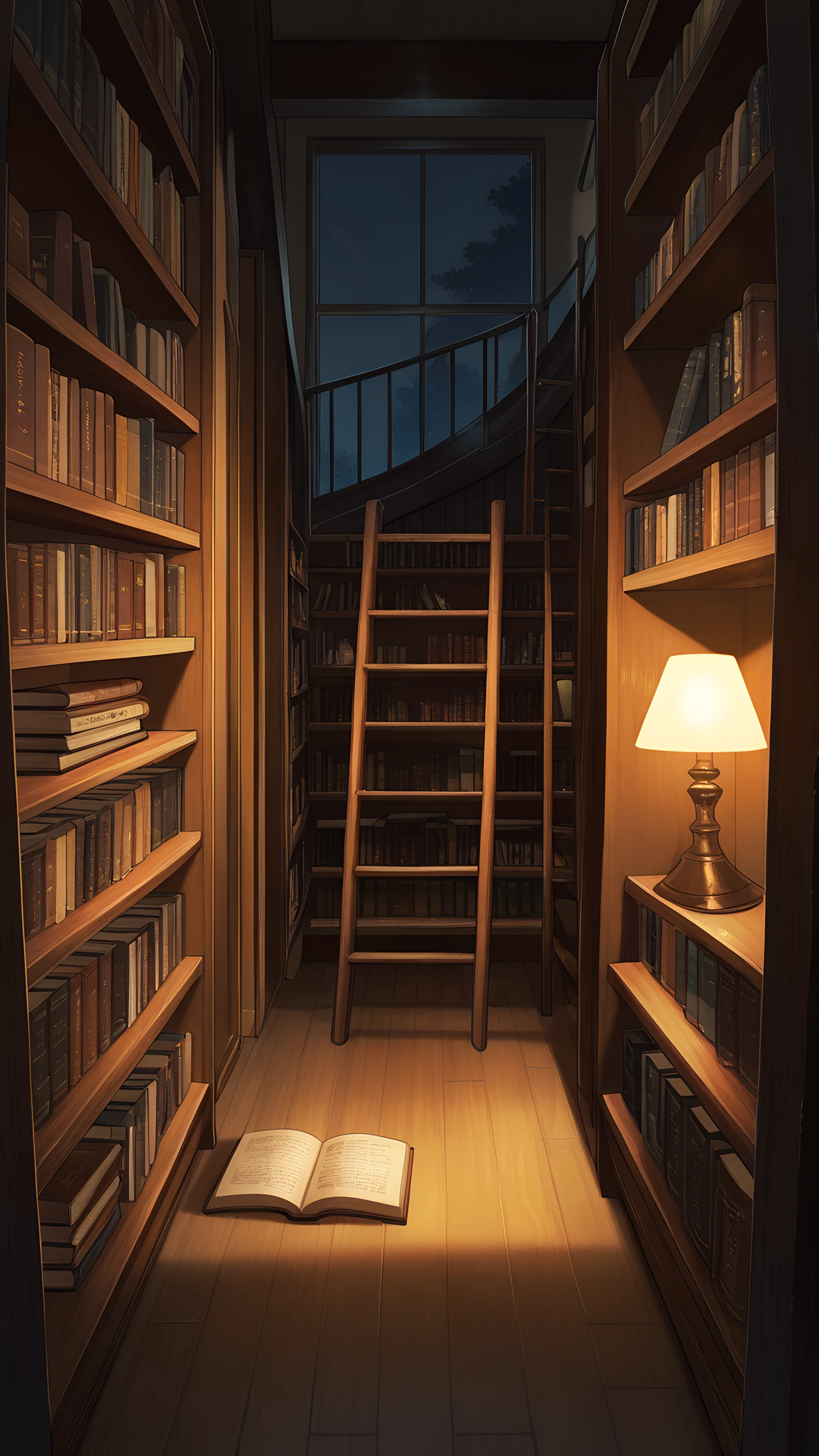 Anime Wallpaper Cozy Bookstore 1440×2560 anime wallpaper