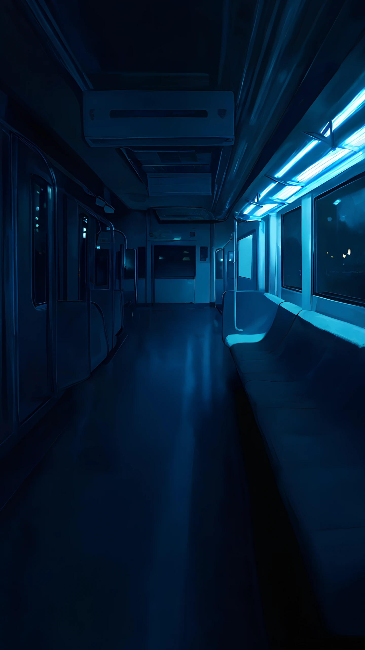 Anime Wallpaper Empty Subway Night 1440×2560 anime wallpaper