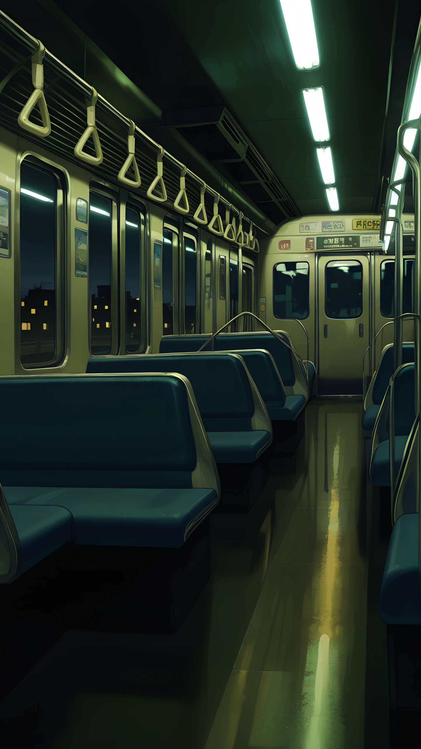 Anime Wallpaper Empty Subway Night 1440×2560 anime wallpaper