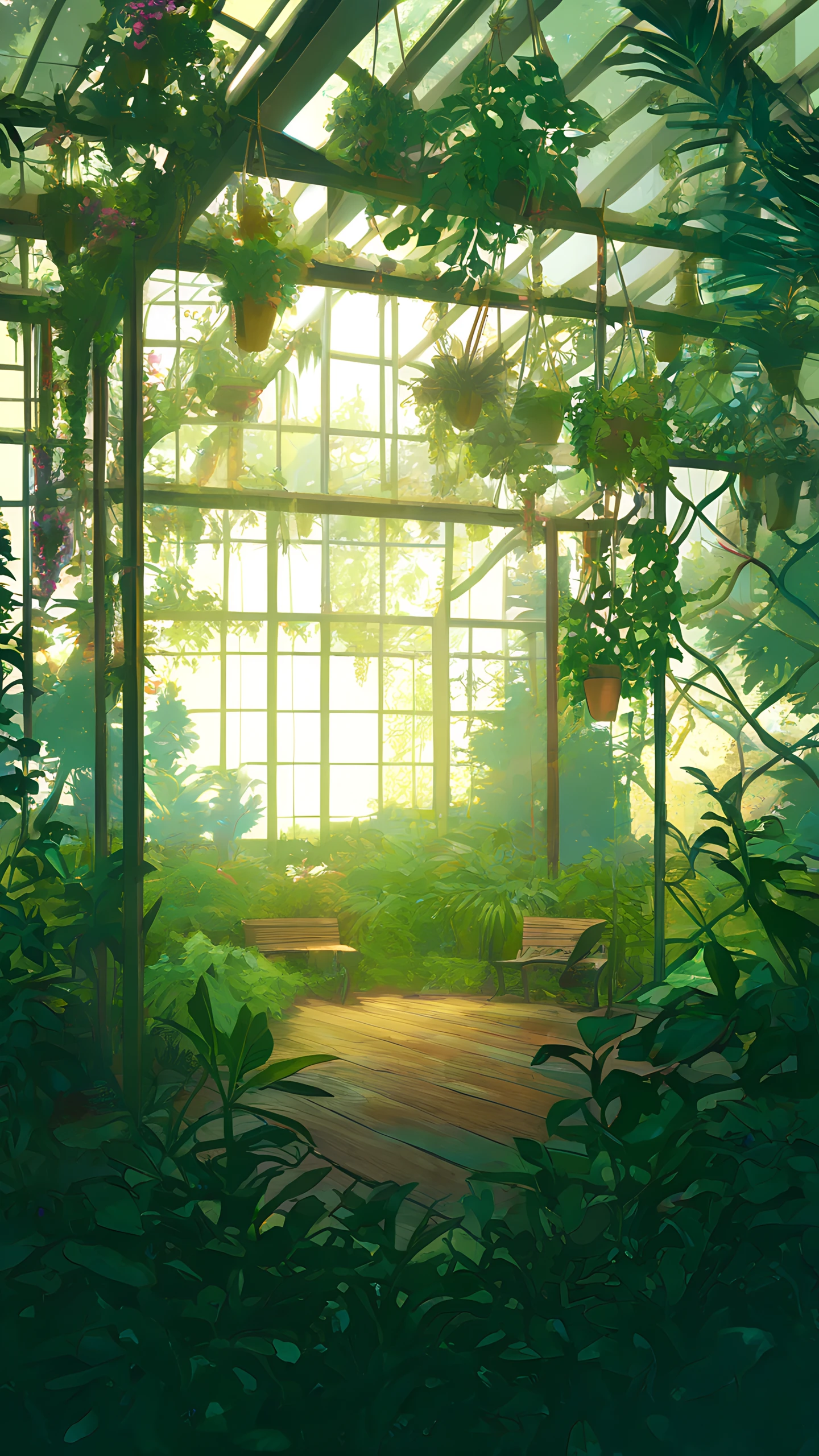 Anime Wallpaper Glass Greenhouse 1440×2560 anime wallpaper