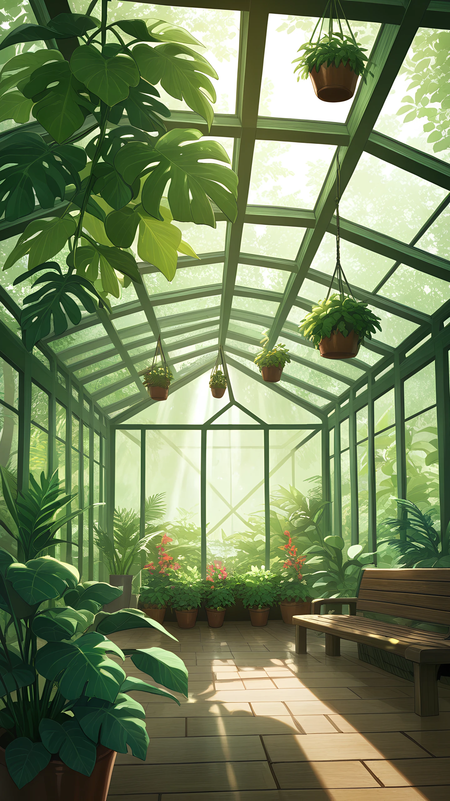 Anime Wallpaper Glass Greenhouse 1440×2560 anime wallpaper