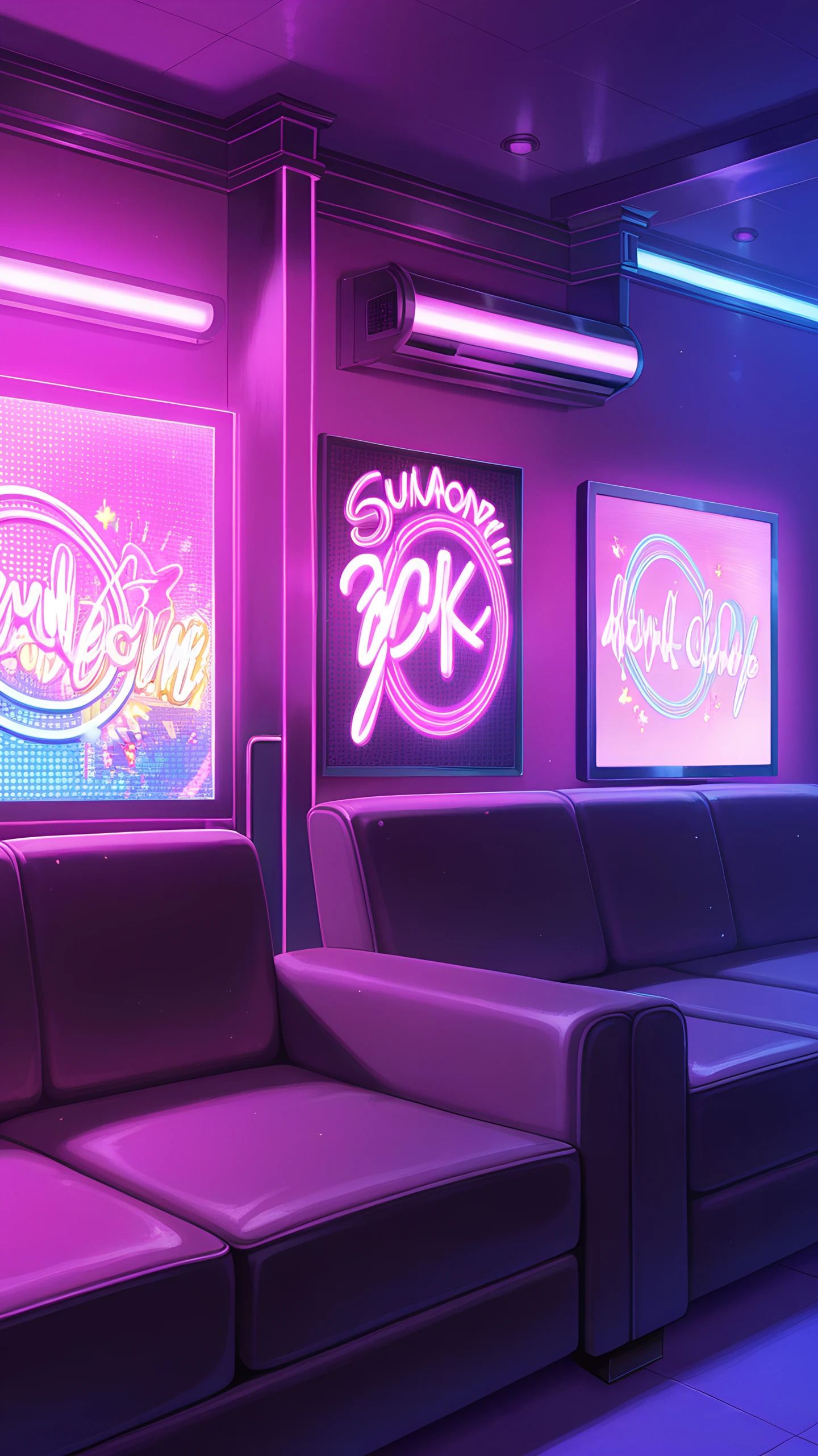 Anime Wallpaper Karaoke Room Neon 1440×2560 anime wallpaper