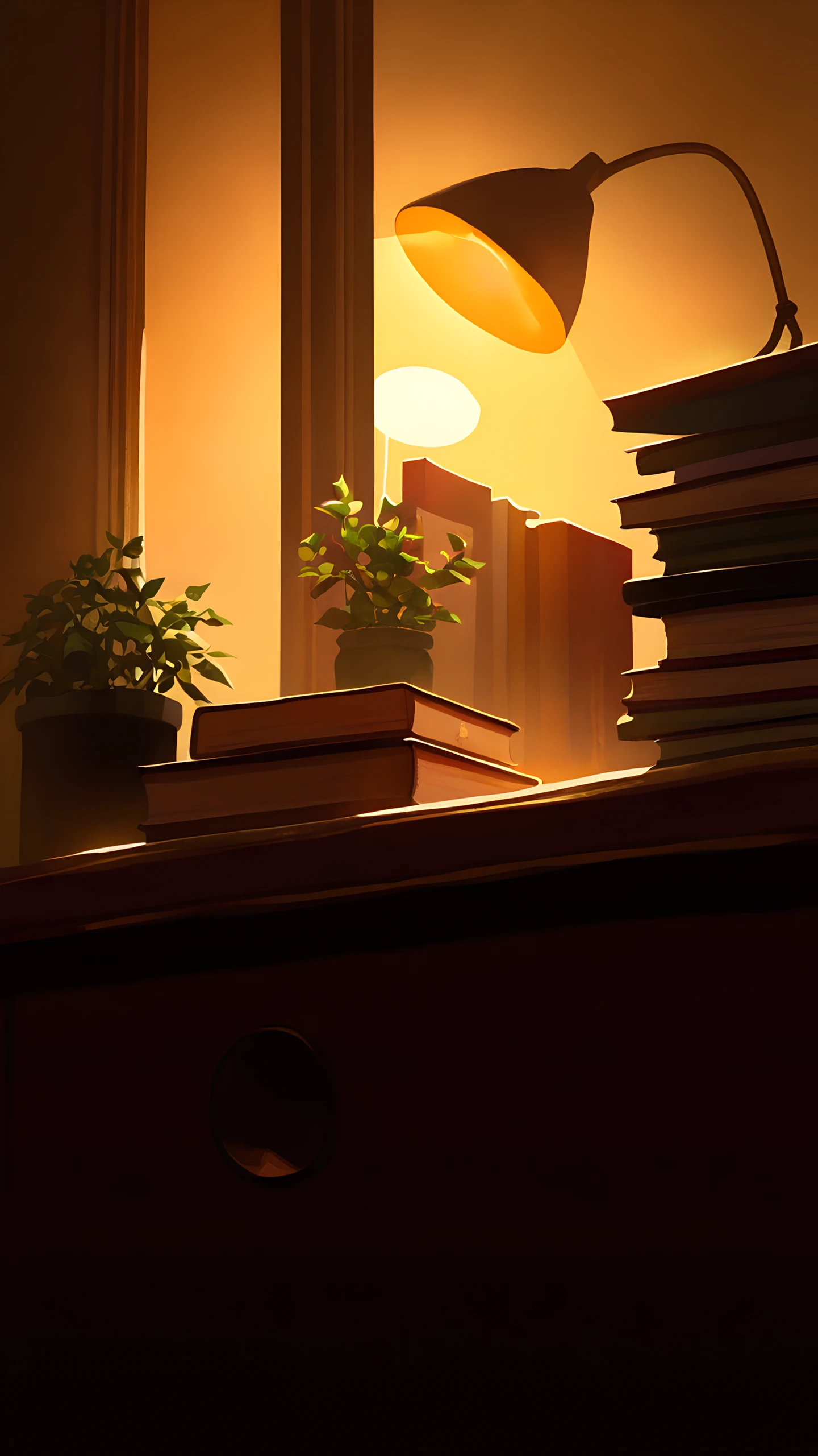 Anime Wallpaper Study Nook Rain 1440×2560 anime wallpaper