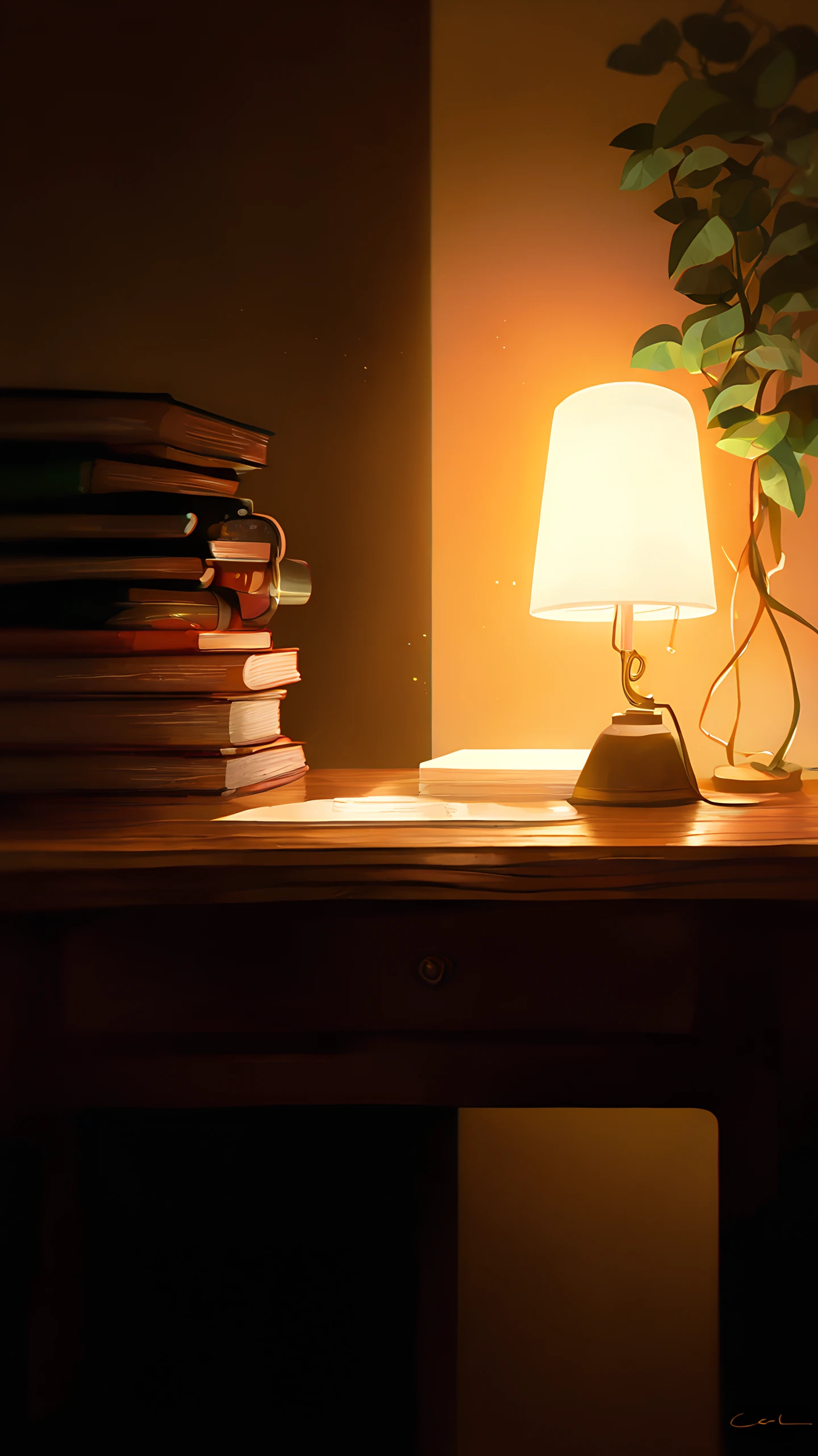 Anime Wallpaper Study Nook Rain 1440×2560 anime wallpaper