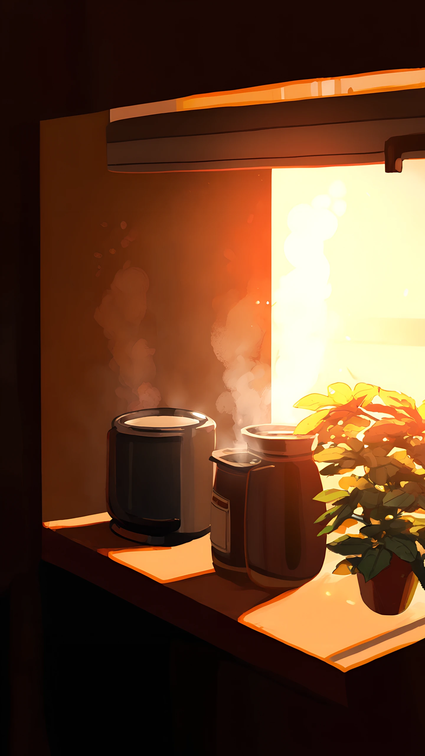 Anime Wallpaper Sunny Kitchen Morning 1440×2560 anime wallpaper